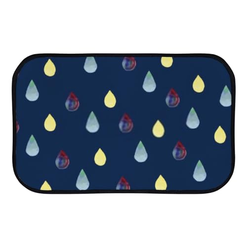 Nuansexi Bathroom Rugs Drops Blue Background Hand Drawn Floor Mats Non Slip Bathmat Doormat Tub Mat Coral Velvet Absorbent Entrance Carpet Mats Machine Washable Bedroom Decor