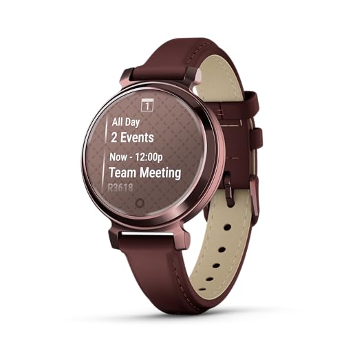 Image of Garmin Lily 2, Small and Stylish Smartwatch, Hidden Display, Patterned Lens, Up to 5 Days Battery Life, Mulberry