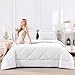 CozyLux Queen Comforter Set White - Bed in a Bag Queen Size 7 Pieces, Luxury Soft Bed Set for All Seasons, Bedding Set with Down Alternative Comforter, Sheets, Pillowcases & Shams