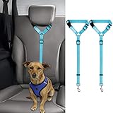 BWOGUE 2 Packs Dog Cat Safety Seat Belt Strap Car Headrest Restraint Adjustable Nylon Fabric Dog Restraints Vehicle Seatbelts Harness