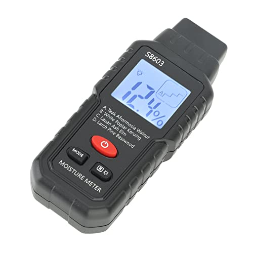 Riuulity Kompaktes Digitales Holzfeuchtigkeitsmesser ABS Holzfeuchtigkeit Hygrometer, Stecknadelentyp Feuchtigkeitstester für Qualitätssicherung