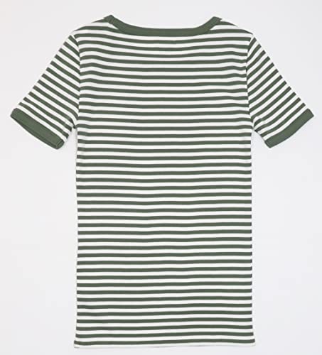 J.crew Women's Slim Perfect Elbow Sleeve T-Shirt (Small, Pale Cypress Ivory Striped) #TOP1