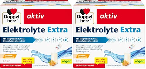 Doppelherz Elektrolyte Extra - Mit Magnesium für das Elektrolytgleichgewicht - VEGAN - 60 Portionsbeutel (Packung mit 2) – Ansicht 1