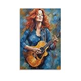FCOJE Póster de Blues Guitarrista Bonnie_Raitt (1) para estética de habitación, lienzo para pared e impresión, 50 x 75 cm