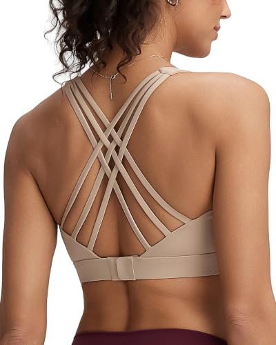 Image of RUNNING GIRL Sports Bras for Women,Crisscross Back High Impact Sports Bra with Hook Closure Workout Supportive Bra