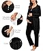 SWOMOG Maternity Nursing Pajamas Sets 3 PCS Women Postpartum Pajama Breastfeeding 3 in 1 Labor Delivery Button Pregnancy Pjs Black