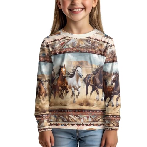 Image of WELLFLYHOM Long Sleeve T-Shirt for Boys Girls 3-16 Years Old Tee Tops Crewneck Pullover Shirts Fall Outfits