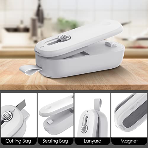 Foto von VASG Mini Folienschweißgerät, Folienschweißgerät Versiegelungsmaschine Bag Sealer mit Cutter 2 in 1 Hand Verschlussgerät für Beutel Spänesäcke Plastiktüten Lebensmittellagerung Snack