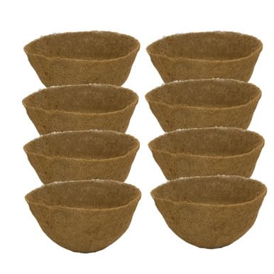 Garden Artisans 12 in x 8 in Round Molded Coco Liner - 8 Pack