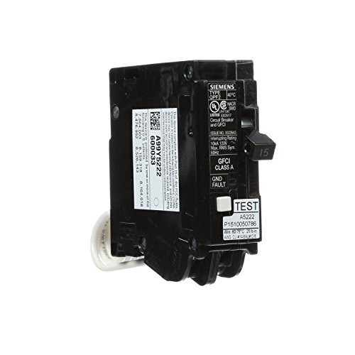 Siemens QF115A Ground Fault Circuit Interrupter, 15 Amp, 1 Pole, 120V, 10,000 AIC