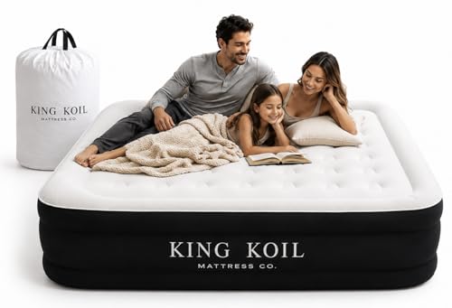 King Koil Luxury Pillow Top Plush Queen Air Mattress with...