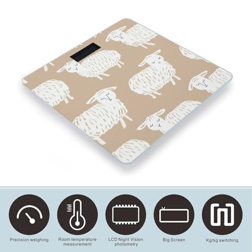 Báscula digital Doodle Style Sheep para baño miniatura 3