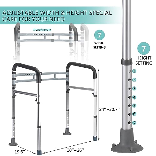 FSA/HSA Eligible Toilet Safety Rails, Adjustable Toilet Frame for Elderly, Seniors, Handicap & Disabled, Foldable Handicap Toilet Handles Fit Any Toilets (300 LB) - Image 2