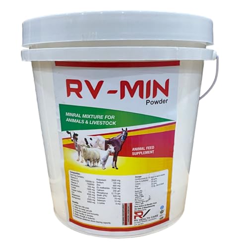 Image of RV-MIN Mmc 15 Kg,Bucket Mineral Mixture for Cow, Buffalo,Sheep,Goat and Other Diary and Farm Animals, Powder, Milk, All Life Stages