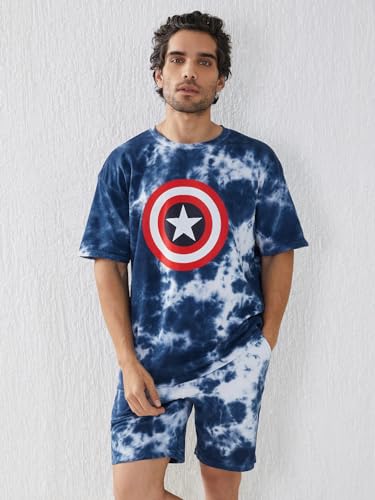 Image of Men's Co Ord Set || Pure Cotton Lycra Printed Night Dress for Men || Sleepwear Pajama Set for Men || Casual Home Wear Set || Shorts Pajamas Set || Night Suit for Adults