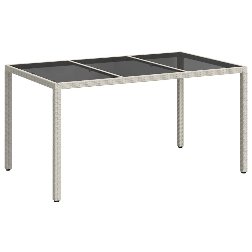 vidaXL Garden Table White 150 x 90 x 75 cm Poly Rattan — image 1
