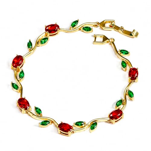 Image of Shining Diva Fashion Tulip Bracelet for Women, Floral Crystal, Anti Tarnish Jewellery Stylish Bracelet Gifts for Girls
