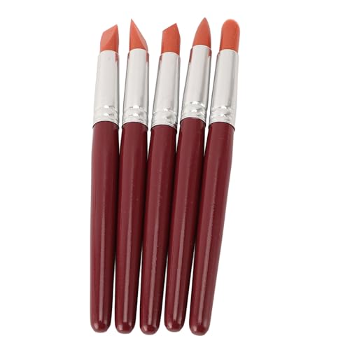 Herramientas de Escultura de Arcilla de Silicona de 5 Piezas para Tallar, Dar Forma, Cortar, Raspar, Múltiples Formas con Liso, Adecuado para Pintura Al óleo, Pastel, Cerámica,