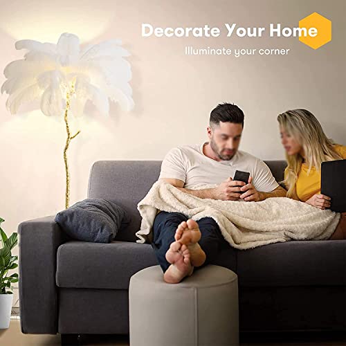 Lámpara de pie de plumas decorativa para iluminación de dormitorio de 120cm 6