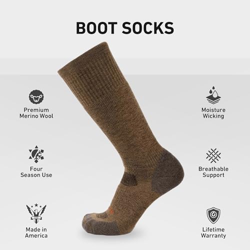 GRIP6 Wool Boot Socks - Merino Wool Socks Made in The USA - Lightweight Wool Hiking Socks - Warm Boot Socks for Men and Women2