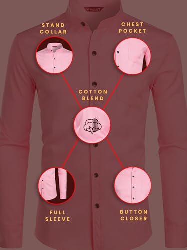 Image of Men's Slim Fit Beige Color Cotton Blend Casual Shirt