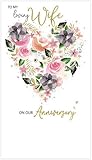 Wife Anniversary Embellished Hand-Finished Greeting Card Champagne Range Cards