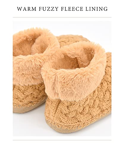 Image of DICUIRD Womens Soft Sole Warm Fluffy Slipper Boots Socks | Fluffy sherpa lining, ultra soft sole, comfy indoor house shoes