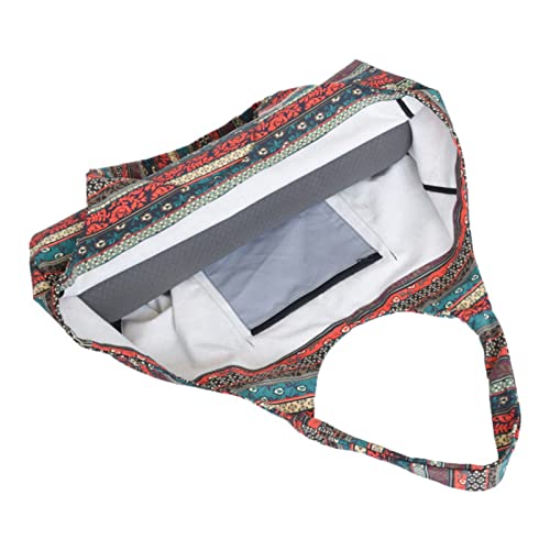Oiwtlife Large Yoga Mat Bag Canvas Yoga Mat Carrier Vintage Flower Pattern Yoga Bag With Pocket Fits Most Size Mats #TOP2