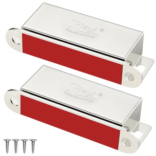 Magnetic Door Catch Jiayi 2 Pack Wardrobe Door Magnets 30KG Pull Heavy Duty Magnetic Cupboard Catches Stainless Steel Cabinet Magnet Catch for Kitchen Cabinet Furniture Magnet Door Closet Closure
