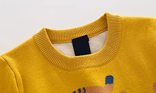Image of Toddler Baby Boy Knit Sweater Pullover Cotton Cartoon Sweatshirt