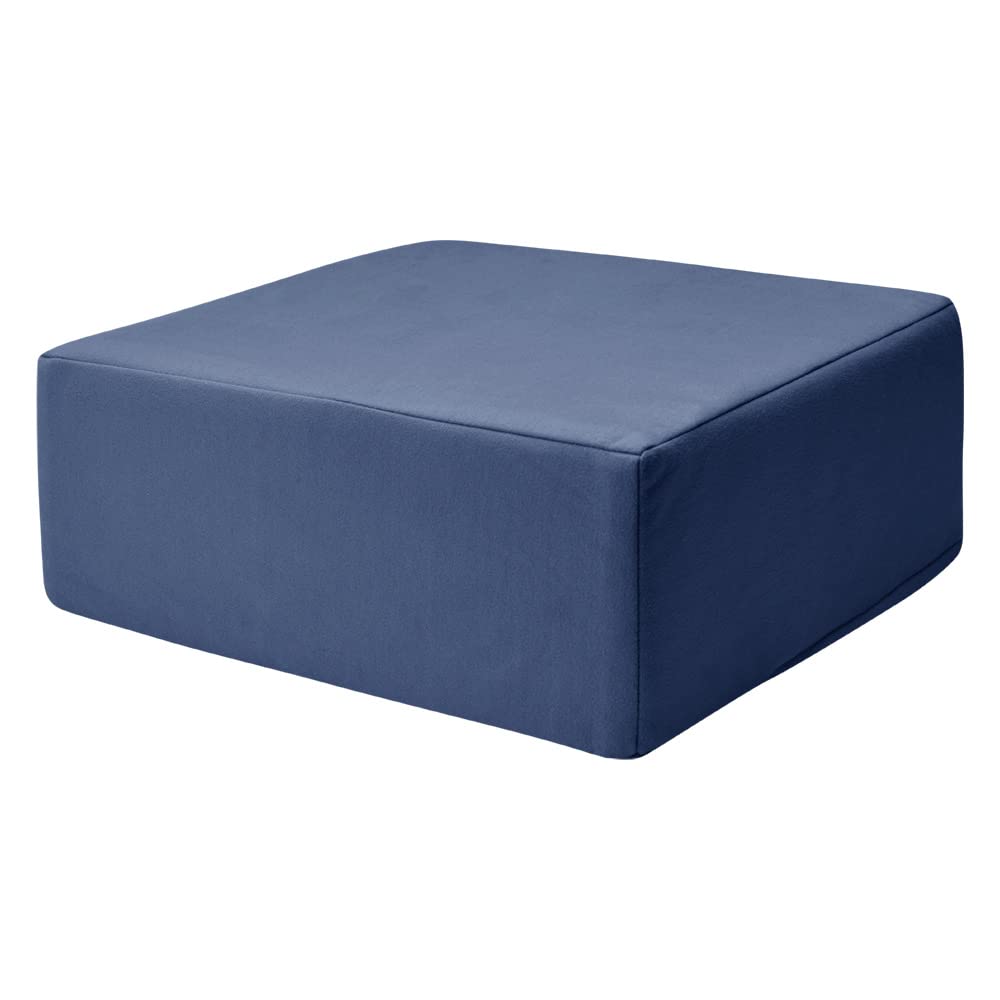 Ricomendo Memory Foam Cushion, Square, Thick, 5.9 inches (15 cm), Square, Extra Thick, Fluffy, Texture, Washable, Scandinavian, Cute, Urethane, Simple, Memory Foam, Living Room, Dining Cushion, Square navy