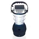 Solar Powered, Crank Dynamo, Battery Operated Lantern- 4 Ways to Power- 180 Lumen 36-LED with Adjustable Settings for Camping, Emergency by Whetstone , Blue, 10” (H) x 4” (L) x 5.25” (W)