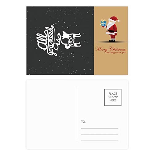 Cartes postales citation de Père Noël lot de 20 Need Dog correspondance hiver