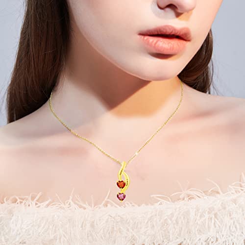 10K 14K 18K Solid Gold Personalized Mother Necklace with 1-6 Birthstone, Real Gold Customized Mom Name Necklace Custom Any Name Mothers Day Birthday Gifts for Mom, Wife, Daughter, Grandma2