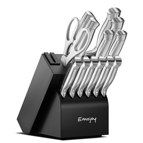 Knife Set,Emojoy 15 Pieces Kitchen Knife Set