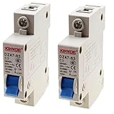 Bumbesti 2pcs 1 Pole 230/400V Low-Voltage Miniature Circuit Breaker 3A Din Rail Mount DZ47-63 C3 (3A)
