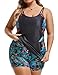 Hanna Nikole Athletic Swimsuit for Women Plus Size Swimwear Two Piece Bathing Suit for Summer Beach Side Red Flower 6XL