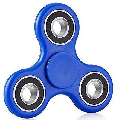 Premsons® Fidget Hand Spinner Toy Combo - Rainbow Triangular Head & Blue Spinner, High Speed Smooth Finger Spin Desk Toy, Stress Relief Sensory Game for Kids & Adults, Birthday Gift 2