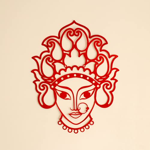 Image of Desi Favors Goddess Durga MATA Face Cutout | Decorations for Dussehra /Navratri | Goddess Durga Home Decoration Cutout | Festive Decro | Paper Cutout | 16x12 inch (Pack of 4)