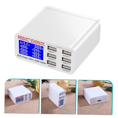 Cargador USB de 6 puertos inteligentes con pantalla LCD y deteccion automatica 6