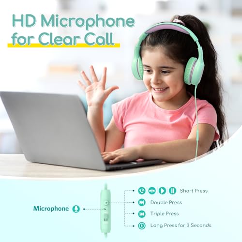 EarFun Kids Headphones with Mic, Wired Headphones Kids 85/94dB Volume Limit, Sharing Function - Image 2