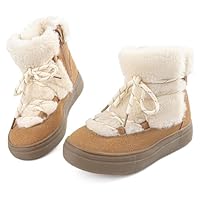 Wulubaba Toddler Girl Snow Boots Winter Warm Outdoor Brown Boots,Brown,11