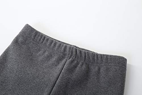 IRELIA 2 Pack Girls 100% Cotton Fleece Lined Warm Leggings for Winter BHG XS Black/Heather Gray - image 5
