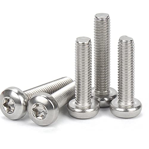 Qrity 50 tornillos Torx de cabeza plana M3 x 12 mm de acero inoxidable – Rosca completa con cabeza abultada y redonda