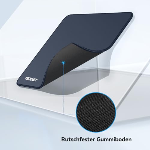 Image of TECKNET Mouse Pad with Anti-fray Stitchin, Waterproof Surface & Non-Slip Rubber Base with Stitched Edges Gaming Mouse Mat for Laptop,Compatible with Laser and Optical Mice