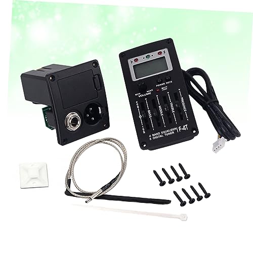 Ecualizador Preamp de 4 Bandas para Guitarra Acústica con Afinador LCD y Control de Volumen, Pickup Piezo Negro para Guitarras Folk, con Controles de Graves, Medios, Agudos y Presencia miniatura 7