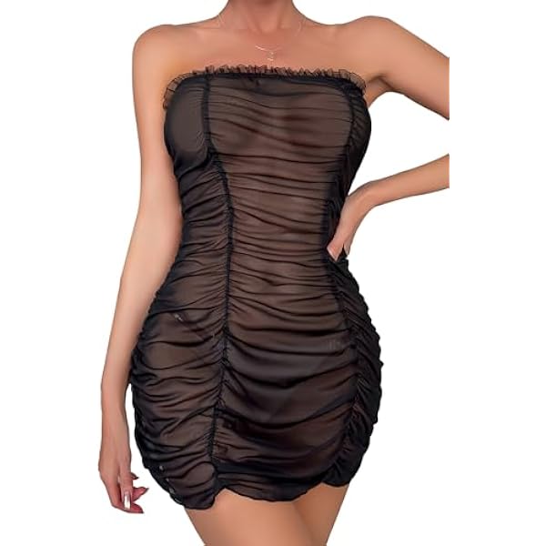 Generic Yishark Ladies seksowna bielizna stroje damskie UK sypialnia niegrzeczna bielizna nocna bielizna sukienka Babydoll Mesh przezroczysta sukienka wieczorowa koszulka koszule nocne Negligees
