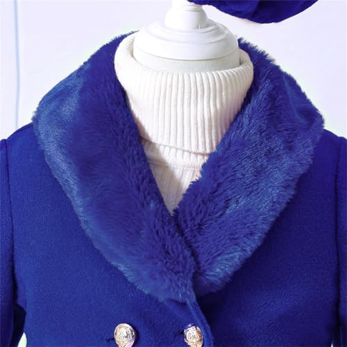 Toddler Baby Girls Wool Blend Solid Color Coat Flare Long Sleeve Lapel Trench with Hats Winter Warm Clothes New Stuff2
