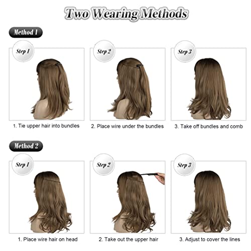 Image of Firstly Traders Halo Human Hair Hairpieces Flip in Women Hair Extension Natural Straight Halo Hair Extensions, 18 inches Natural Black