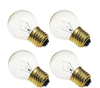 Jslinter 40 watt Appliance Oven Light Bulb - High Temp - 120v Clear - 415 Lumens - E26/E27 Medium Brass Base - G45 4-Pack